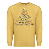 Antique Gold bicycle christmas tree funny biker bicyclist xmas for family long slee Premium Sweatshirt - lanVoArt