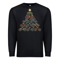Black bicycle christmas tree funny biker bicyclist xmas for family long slee Premium Sweatshirt - lanVoArt