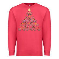 Cardinal bicycle christmas tree funny biker bicyclist xmas for family long slee Premium Sweatshirt - lanVoArt
