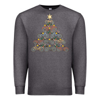 Charcoal Heather bicycle christmas tree funny biker bicyclist xmas for family long slee Premium Sweatshirt - lanVoArt