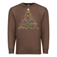 Chestnut bicycle christmas tree funny biker bicyclist xmas for family long slee Premium Sweatshirt - lanVoArt