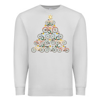 Dove Grey bicycle christmas tree funny biker bicyclist xmas for family long slee Premium Sweatshirt - lanVoArt