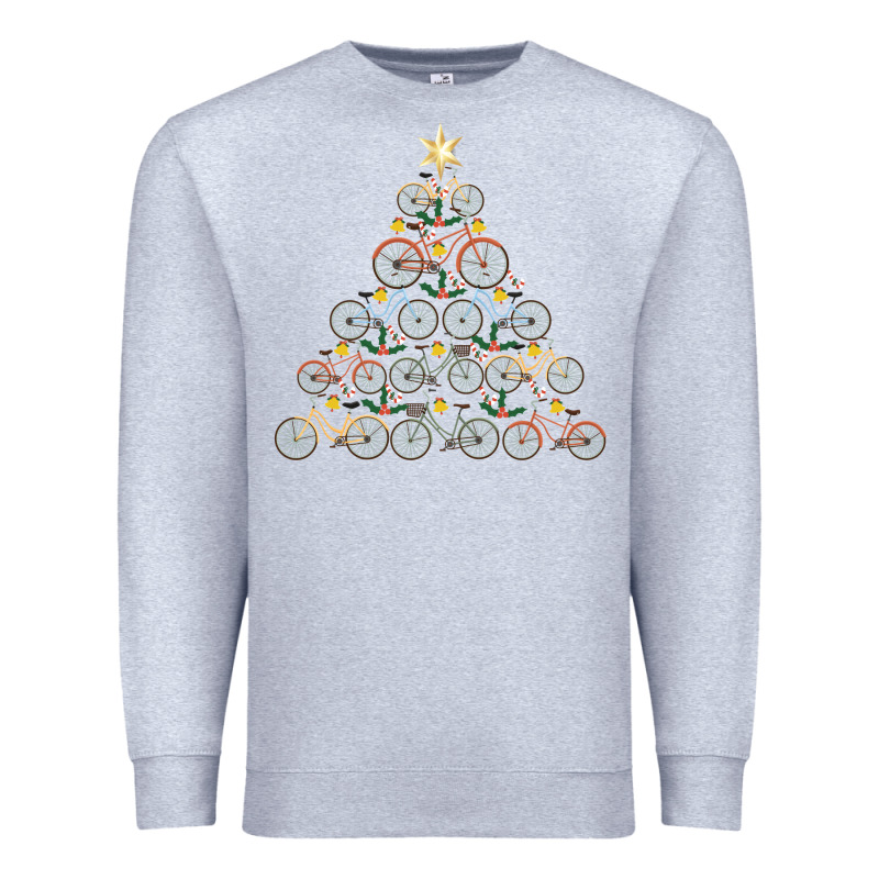 Bicycle Christmas Tree Funny Biker Bicyclist Xmas For Family Long Slee Premium Sweatshirt by lanVoArt | Teevron