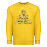 Lemon bicycle christmas tree funny biker bicyclist xmas for family long slee Premium Sweatshirt - lanVoArt