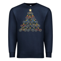 Navy bicycle christmas tree funny biker bicyclist xmas for family long slee Premium Sweatshirt - lanVoArt