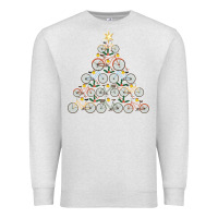 Oatmeal Heather bicycle christmas tree funny biker bicyclist xmas for family long slee Premium Sweatshirt - lanVoArt