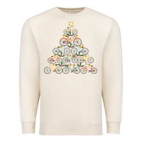 Sandshell bicycle christmas tree funny biker bicyclist xmas for family long slee Premium Sweatshirt - lanVoArt