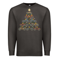 Smoke bicycle christmas tree funny biker bicyclist xmas for family long slee Premium Sweatshirt - lanVoArt