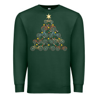 Sports Green bicycle christmas tree funny biker bicyclist xmas for family long slee Premium Sweatshirt - lanVoArt