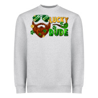 Heather Grey lucky dude saint patrick's bearded man Heavyweight Sweatshirt - FaDigitalArtStudio