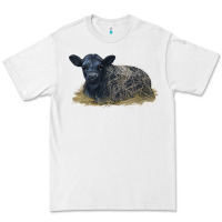 White Black Angus Calf Illustrations Premium Tee - LillyAllenDesigns