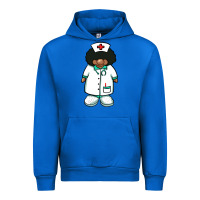 Cobalt african nurse gnome afro hair Urban Hoodie - BarkalooDesign