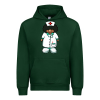 Forest Green african nurse gnome afro hair Urban Hoodie - BarkalooDesign