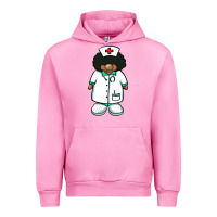 Fuchsia Pink african nurse gnome afro hair Urban Hoodie - BarkalooDesign
