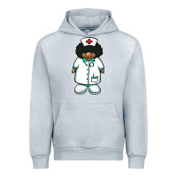 Heather Grey african nurse gnome afro hair Urban Hoodie - BarkalooDesign