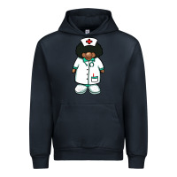 African Nurse Gnome Afro Hair Urban Hoodie | Teevron