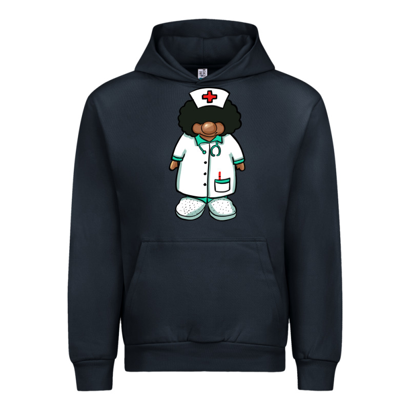 African Nurse Gnome Afro Hair Urban Hoodie by BarkalooDesign | Teevron