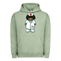 Pigment Oil Green african nurse gnome afro hair Urban Hoodie - BarkalooDesign