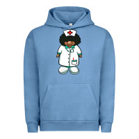 Pigment Pebble Blue african nurse gnome afro hair Urban Hoodie - BarkalooDesign