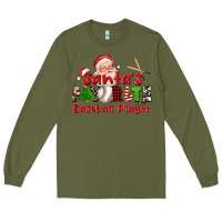 Army Green santas favorite baseball player Long Sleeve Tee - CowGirlArtShop