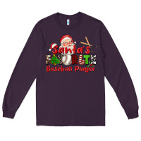 Plum santas favorite baseball player Long Sleeve Tee - CowGirlArtShop