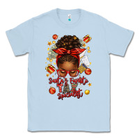 Dusty Blue santa favorite tax specialist afro messy bun Classic Tee - texasbilliewilder