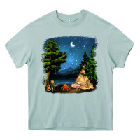 Night Glamping Camp With Wine Heavy Core Tee | Teevron