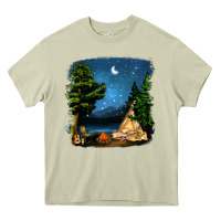 Mossy Night Glamping Camp With Wine Heavy Core Tee - BundleAndBundleShop