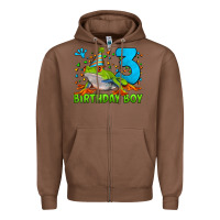 Chestnut birthday boy frog age 3 Zipper Hoodie - LillyAllenDesigns