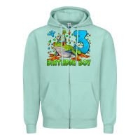Seafoam birthday boy frog age 3 Zipper Hoodie - LillyAllenDesigns
