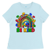 Baby Blue autism awareness rainbow Ladies Tee - Artiststas