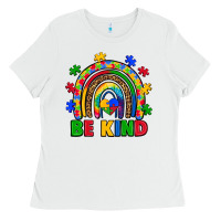 White autism awareness rainbow Ladies Tee - Artiststas