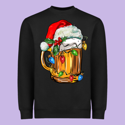 Christmas Beer Heavyweight Sweatshirt Designed By Fadigitalartstudio