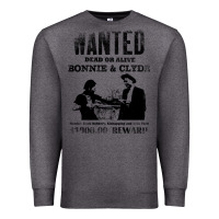 Charcoal Heather wanted bonnie and clyde, distressed Premium Sweatshirt - lanVoArt