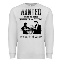 Dove Grey wanted bonnie and clyde, distressed Premium Sweatshirt - lanVoArt