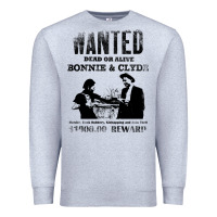 Heather Grey wanted bonnie and clyde, distressed Premium Sweatshirt - lanVoArt