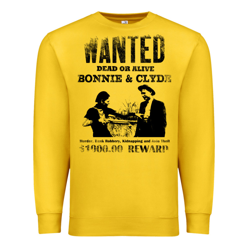 Wanted Bonnie And Clyde, Distressed Premium Sweatshirt by lanVoArt | Teevron
