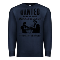 Navy wanted bonnie and clyde, distressed Premium Sweatshirt - lanVoArt