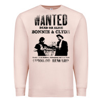 Pale Pink wanted bonnie and clyde, distressed Premium Sweatshirt - lanVoArt