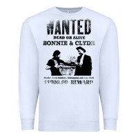 White wanted bonnie and clyde, distressed Premium Sweatshirt - lanVoArt