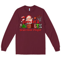 Burgundy santas favorite basketball player Long Sleeve Tee - CowGirlArtShop