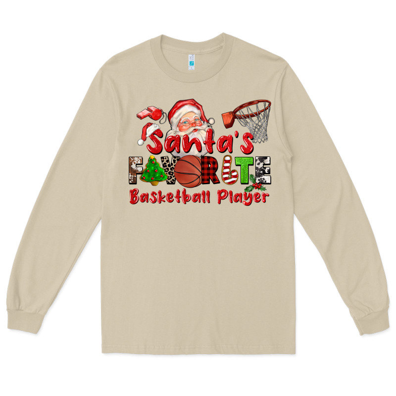 Santas Favorite Basketball Player Long Sleeve Tee by CowGirlArtShop | Teevron