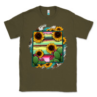 Army Green New Mexico Map Sunflower Cactus Serape Classic Tee - RanaPortraitStore