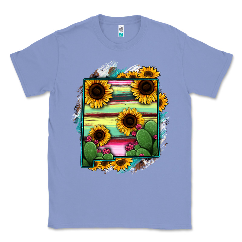New Mexico Map Sunflower Cactus Serape Classic Tee by RanaPortraitStore | Teevron