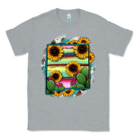 Heather Grey New Mexico Map Sunflower Cactus Serape Classic Tee - RanaPortraitStore