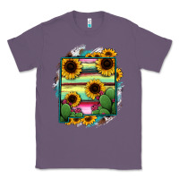 Lavender New Mexico Map Sunflower Cactus Serape Classic Tee - RanaPortraitStore
