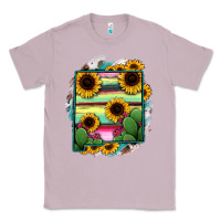 Lilac New Mexico Map Sunflower Cactus Serape Classic Tee - RanaPortraitStore