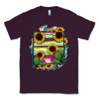 Plum New Mexico Map Sunflower Cactus Serape Classic Tee - RanaPortraitStore