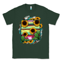 Sports Green New Mexico Map Sunflower Cactus Serape Classic Tee - RanaPortraitStore
