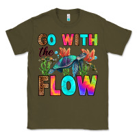Army Green go with the flow Classic Tee - RanaPortraitStore